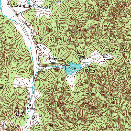 Topographic Map of Swan Pond, KY