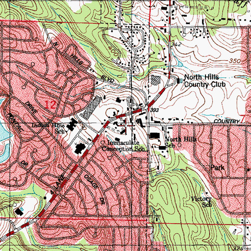 Topographic Map of Immaculate Conception School, AR