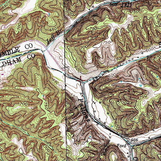 Topographic Map of Sweetwater Branch, KY
