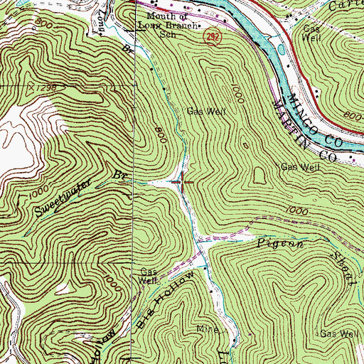 Topographic Map of Sweetwater Branch, KY
