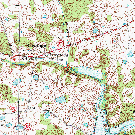 Topographic Map of Sweetwater Creek, KY