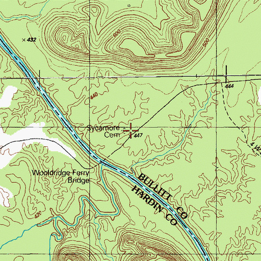 Topographic Map of Sycamore Cemetery, KY