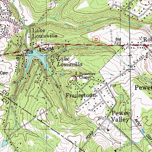 Topographic Map of Sycamore Chapel Methodist Church, KY