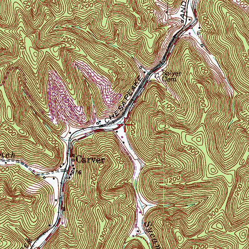 Topographic Map of Sycamore Fork, KY