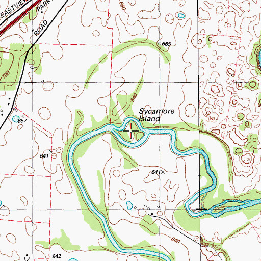 Topographic Map of Sycamore Island, KY