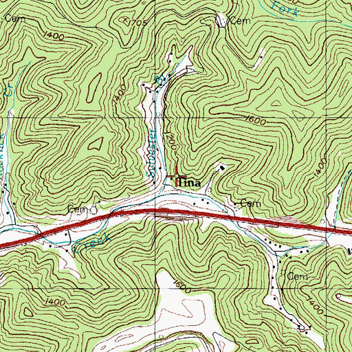 Topographic Map of Sylvester Branch, KY