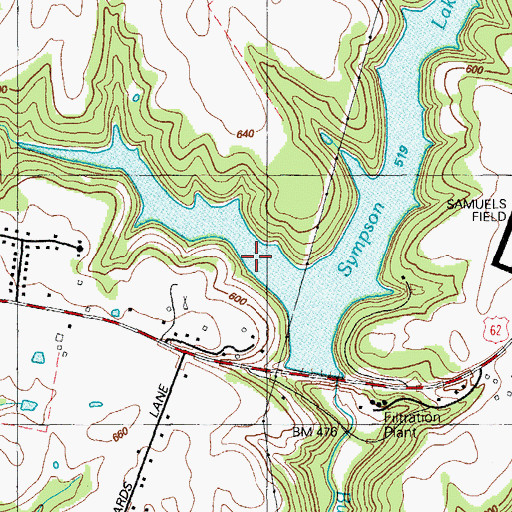 Topographic Map of Sympson Lake, KY