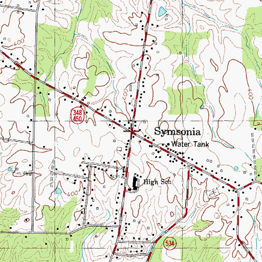 Topographic Map of Symsonia, KY