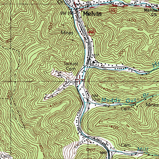 Topographic Map of Tackett Cemetery, KY