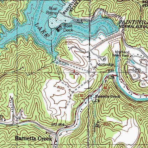 Topographic Map of Tackett Cemetery, KY