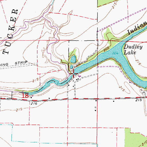 Topographic Map of Indian Bayou, AR