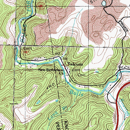 Topographic Map of Talcum, KY