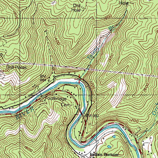 Topographic Map of Talent Branch, KY
