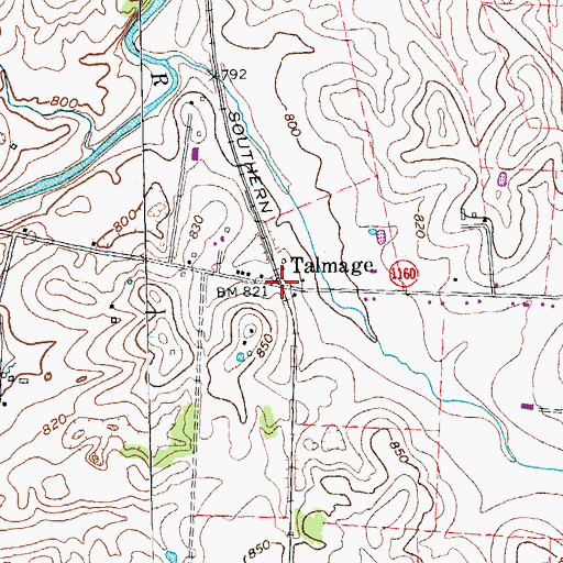 Topographic Map of Talmage, KY