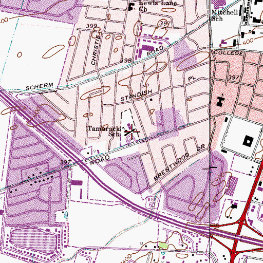 Topographic Map of Tamarack School, KY