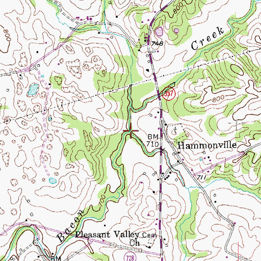 Topographic Map of Tampa Branch, KY