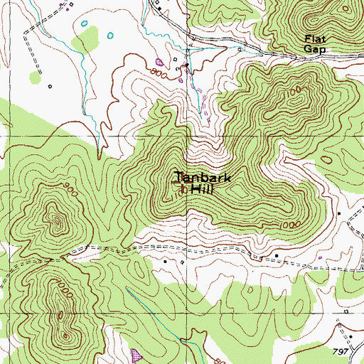 Topographic Map of Tanbark Hill, KY