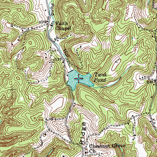Topographic Map of Tank Pond, KY