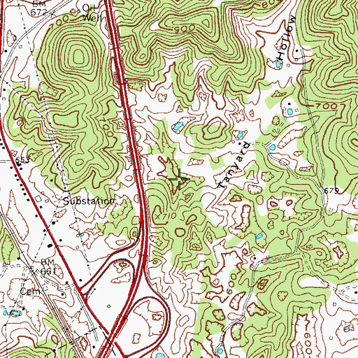 Topographic Map of Tanyard Hollow, KY