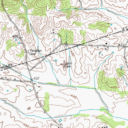 Topographic Map of Tapp Cemetery, KY