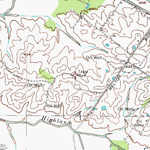 Topographic Map of Tapp Cemetery, KY