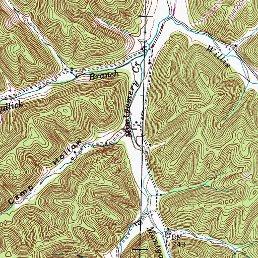 Topographic Map of Tar Camp Hollow, KY