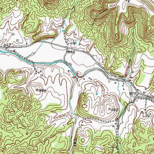 Topographic Map of Tar Lick Hollow, KY