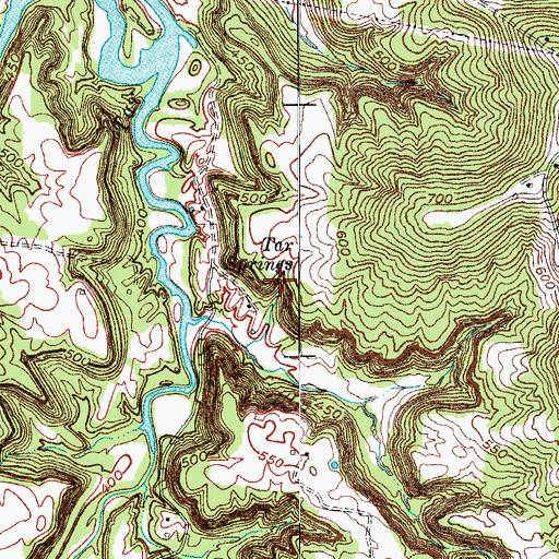 Topographic Map of Tar Springs, KY