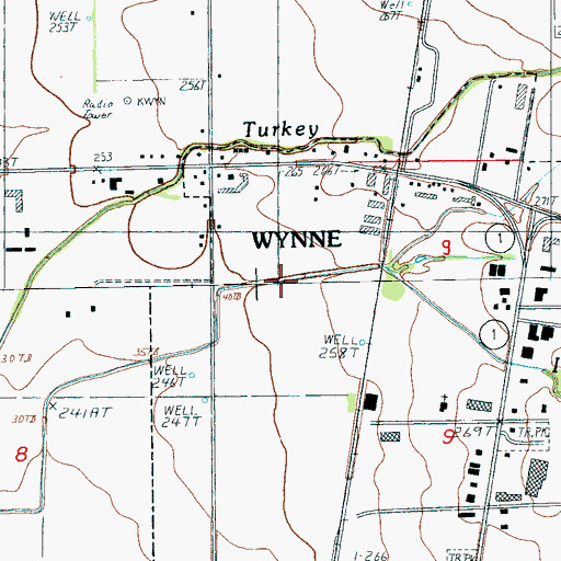 Topographic Map of Indian Creek, AR