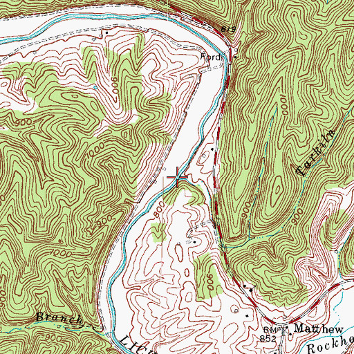 Topographic Map of Tarkiln Branch, KY