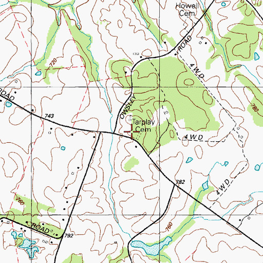 Topographic Map of Tarpley Cemetery, KY