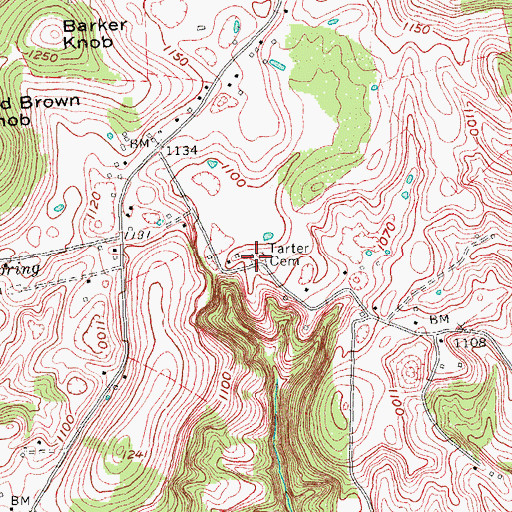 Topographic Map of Tarter Cemetery, KY