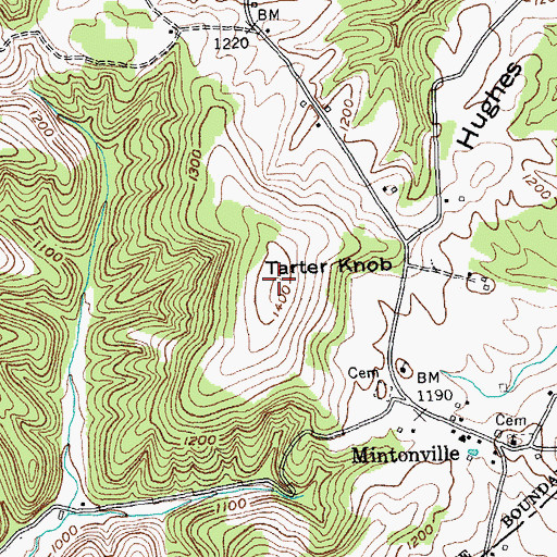 Topographic Map of Tarter Knob, KY