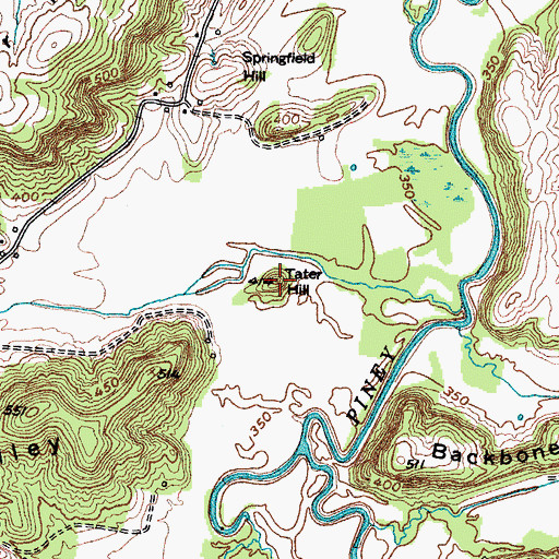 Topographic Map of Tater Hill, KY
