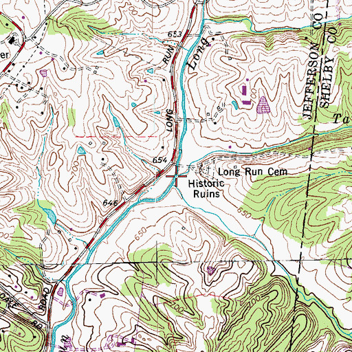 Topographic Map of Tater Run, KY