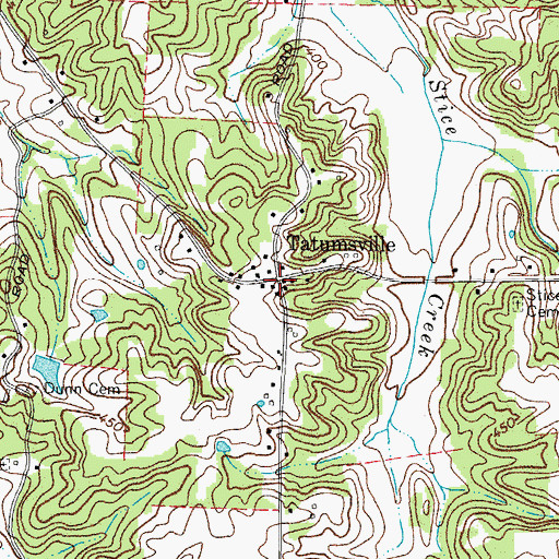 Topographic Map of Tatumsville, KY