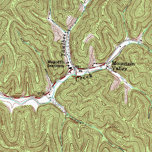 Topographic Map of Taulbee Fork, KY