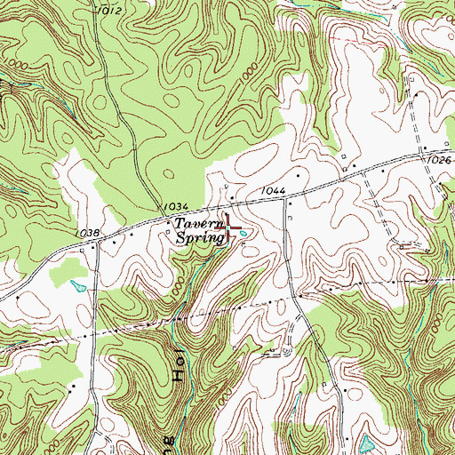 Topographic Map of Tavern Spring, KY