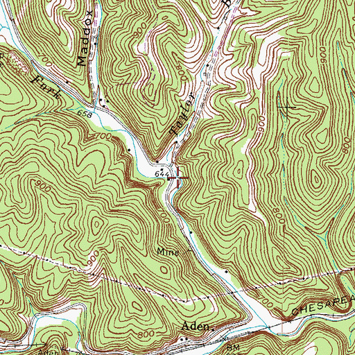 Topographic Map of Taylor Branch, KY
