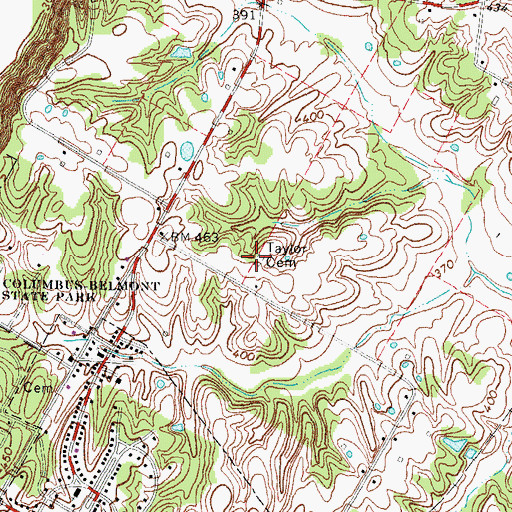 Topographic Map of Taylor Cemetery, KY