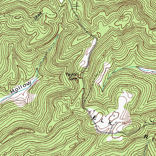 Topographic Map of Taylor Cemetery, KY