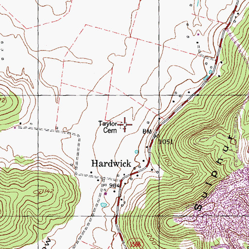Topographic Map of Taylor Cemetery, KY