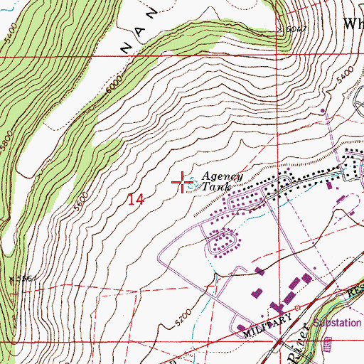 Topographic Map of Agency Tank, AZ