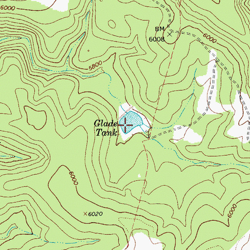 Topographic Map of Glade Tank, AZ