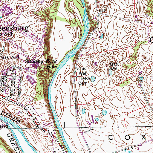 Topographic Map of Taylor Cemetery, KY