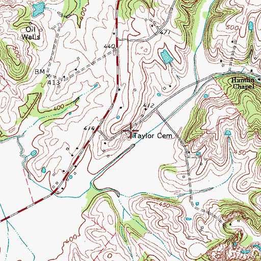 Topographic Map of Taylor Cemetery, KY