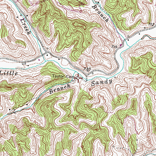 Topographic Map of Taylor Cemetery, KY