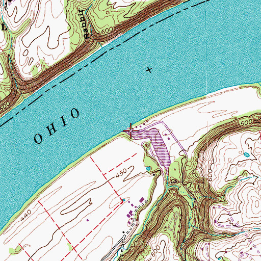 Topographic Map of Taylor Creek, KY