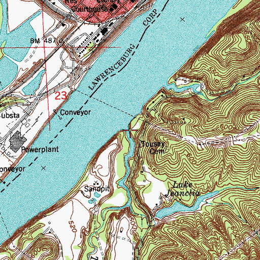 Topographic Map of Taylor Creek, KY