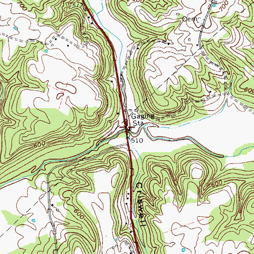 Topographic Map of Taylor Fork, KY